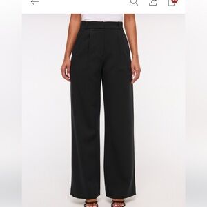 Abercrombie & Fitch Sloan Tailored Wide Leg Pants, Black Trousers